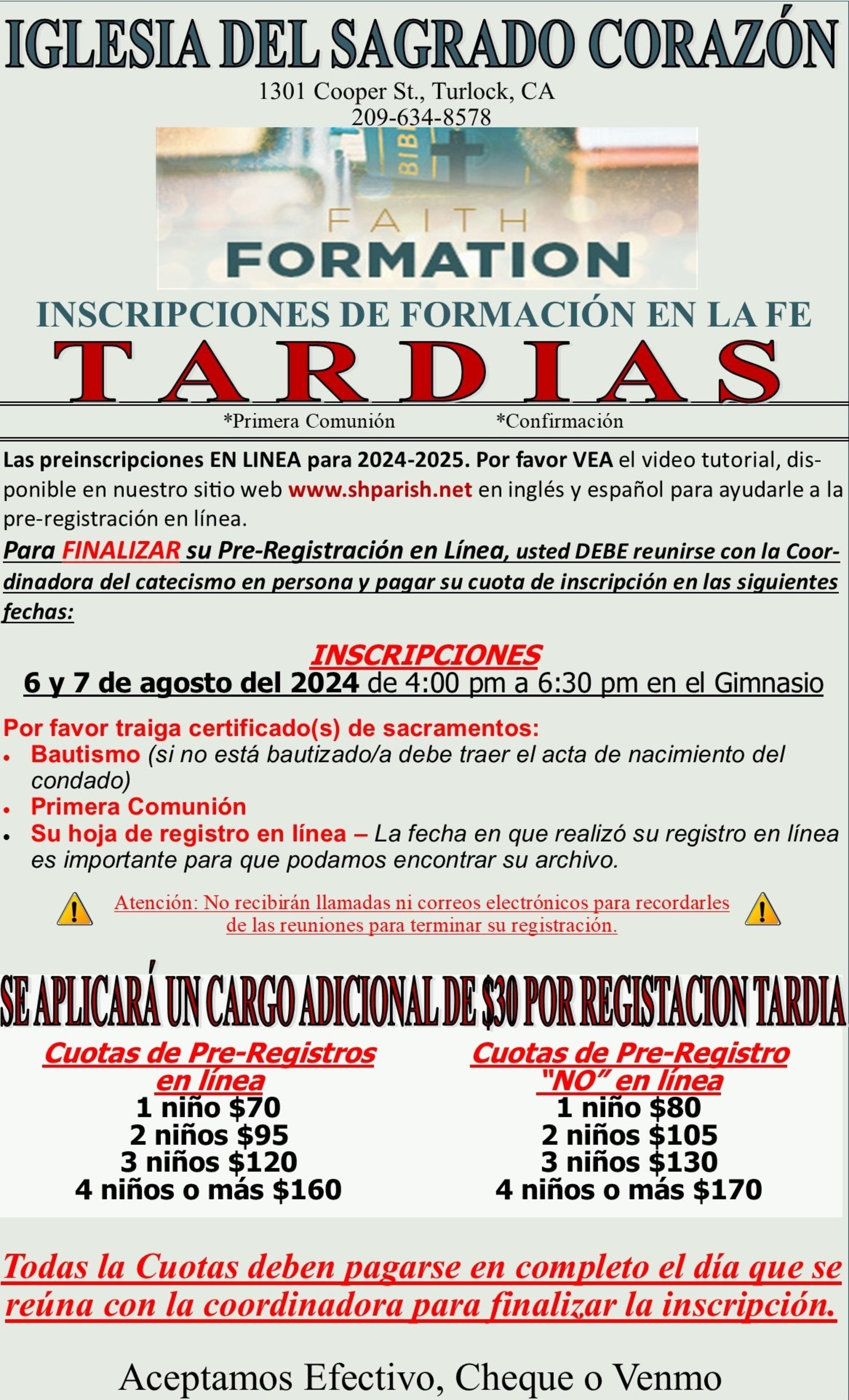 2024 Registration Dates Flyer Late Registration Spanish