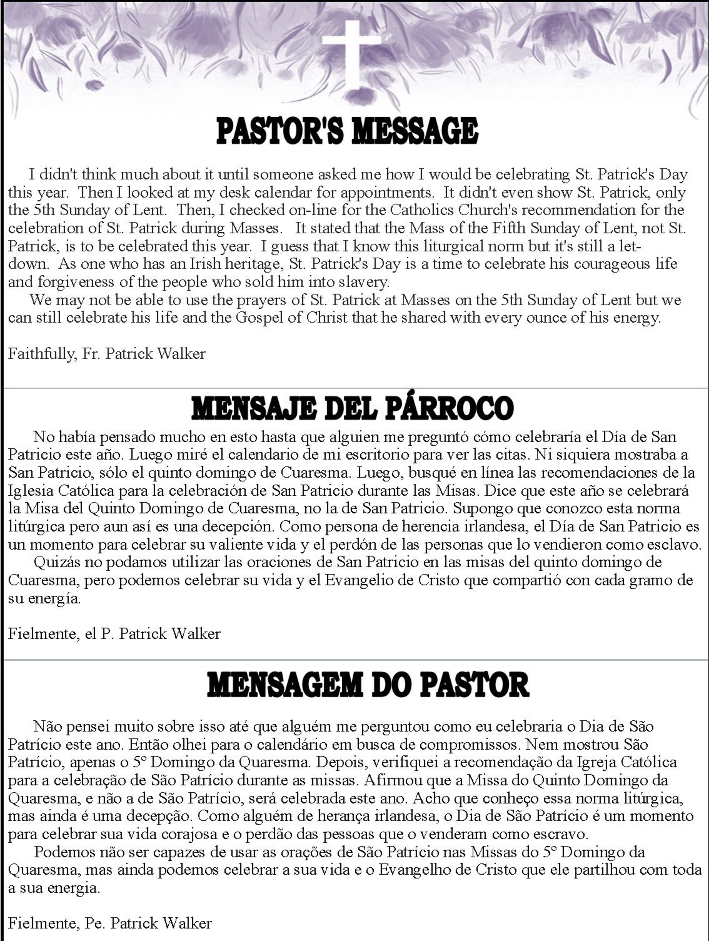 Pastors Message 3 10 2024