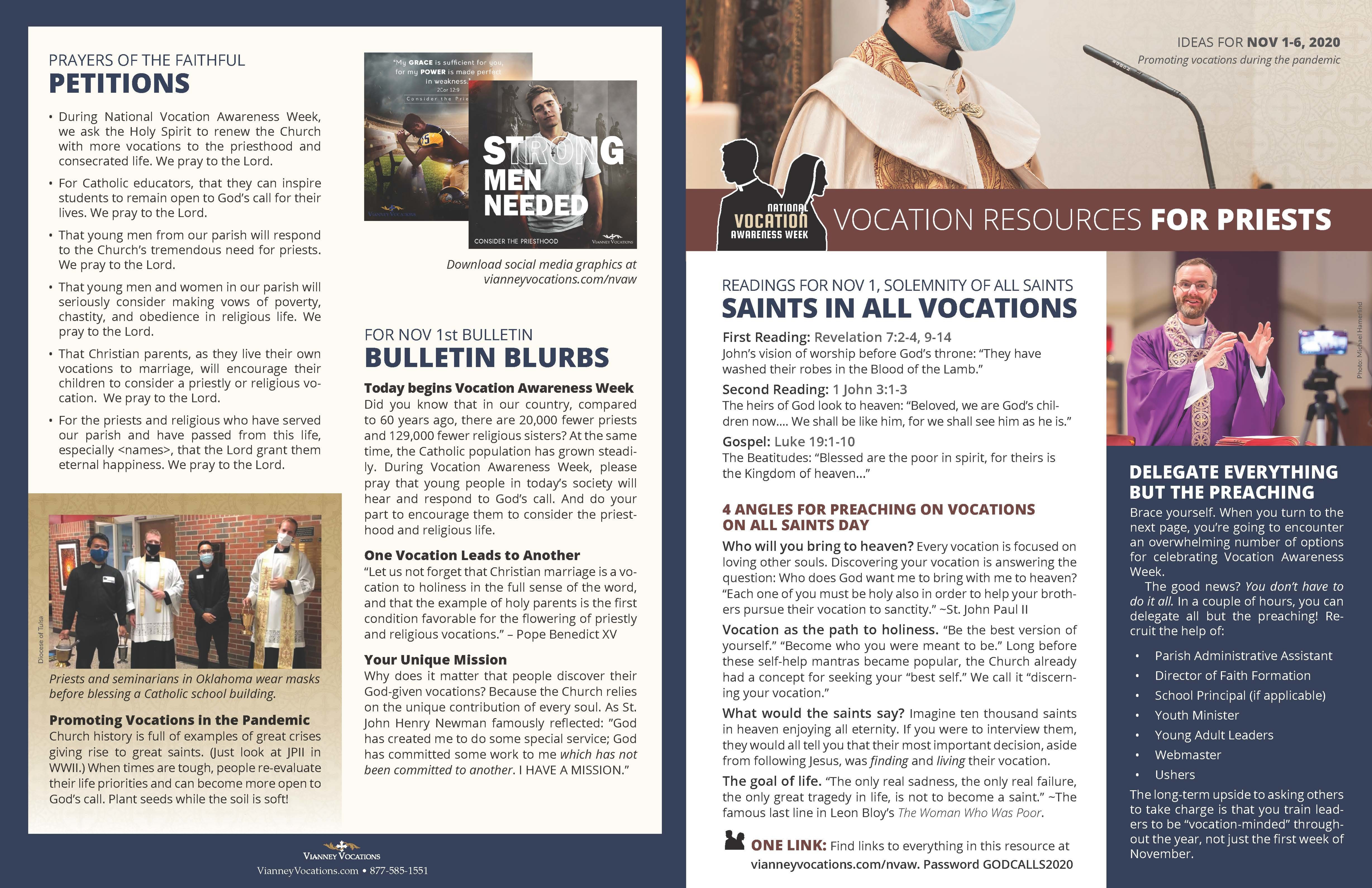 Vocation Pamphlet Page 1