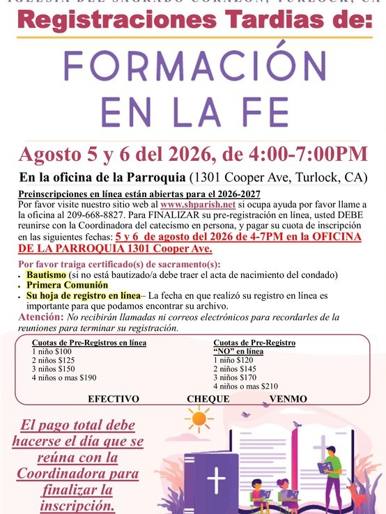 2026 Faith Formation August 2026 Span